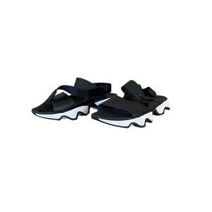 Sorel Womens Black Open Toe Kinetic Impact II Sling Low Sandal Size 10